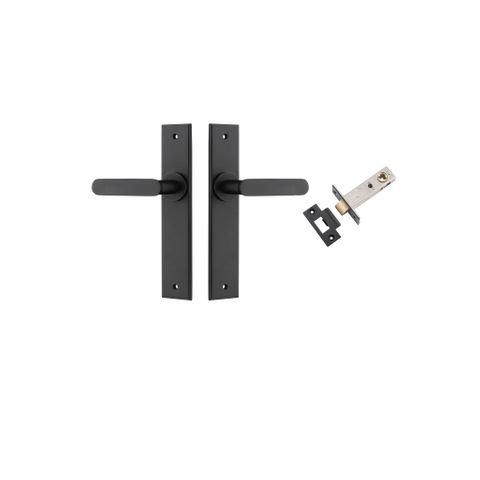 Door TRA12784KPASS60 Lever Bronte Chamfered Matt Black L117xp55mm Pass Kit