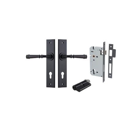 Door TRA12786KENTR60KK Lever Verona Chamfered Euro Pair Matt Black Ctc85mm