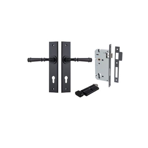 Door TRA12786KENTR60KT Lever Verona Chamfered Euro Pair Matt Black Ctc85mm
