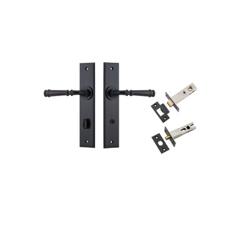 Door TRA12786KPRIV60 Lever Verona Chamfered Privacy Matt Black Ctc85mm Kit