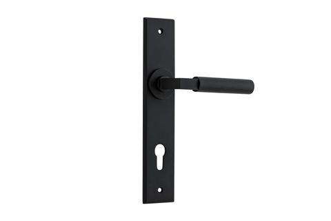 Iver TRA12794E85 Door Lever Berlin Chamfered Euro Matt Black Ctc85mm