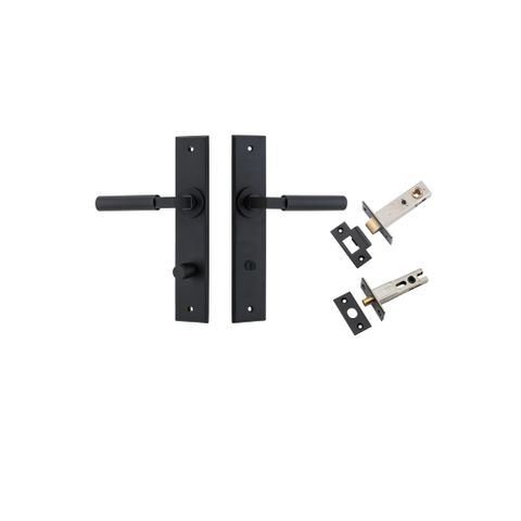 Door TRA12794KPRIV60 Lever Berlin Chamfered Privacy Matt Black Ctc85mm Kit