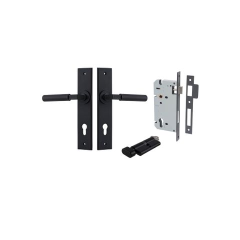 Door TRA12796KENTR60KT Lever Brunswick Chamfered Euro Pair Matt Black Ctc85mm