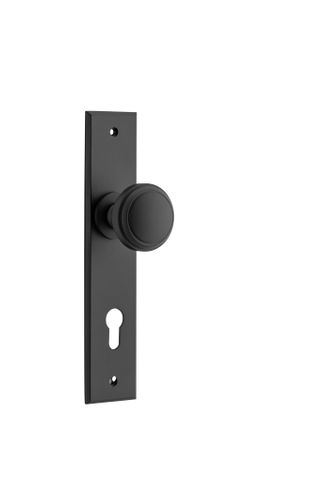 Door TRA12831E85 Knob Paddington Chamfered Euro Matt Black H240XW50XP63