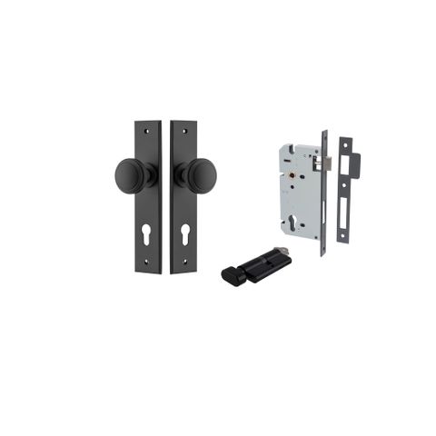 Door TRA12831KENTR60KT Knob Paddington Chamfered Euro Pair Matt Black Ctc85mm