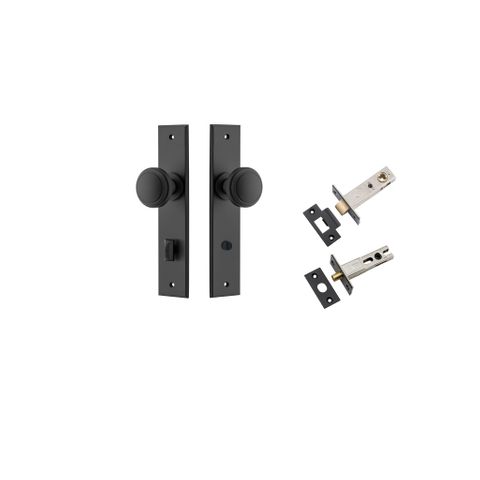 Door TRA12831KPRIV60 Knob Paddington Chamfered Privacy Matt Black CTC85 Kit