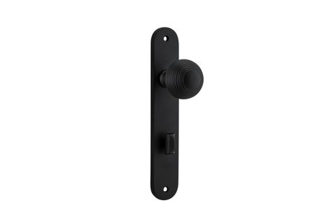 Door TRA12836P85 Knob Guildford Oval Privacy Mb Ctc85mm H240xw40xp60mm