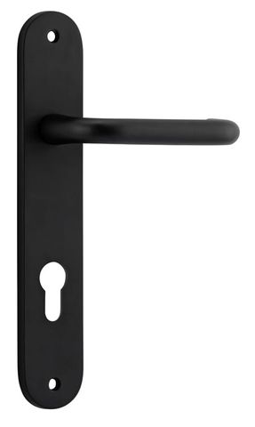 Door TRA12846E85 Lever Oslo Oval Euro Matt Black Ctc85mm H240xw40xp57mm