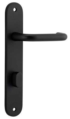 Door TRA12846P85 Lever Oslo Oval Privacy Mb Ctc85mm H240xw40xp57mm