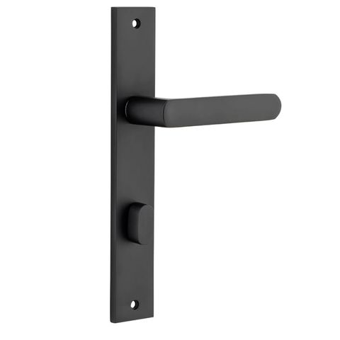 Door TRA12860P85 Lever Osaka Rect Priv Pr Mb Ctc85mm H240xw38xp55mm