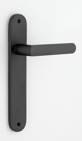 Door TRA12864 Lever Osaka Oval Latch Pair Matt Black H240xw40xp55mm