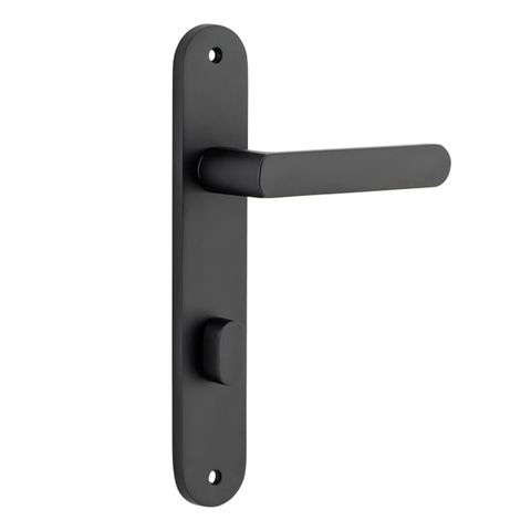 Door TRA12864P85 Lever Osaka Oval Privacy Pr Mb Ctc85mm H240xw40xp55mm