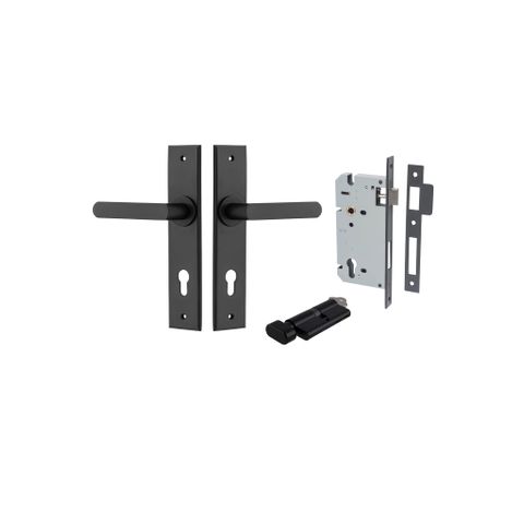 Door TRA12868KENTR60KT Lever Osaka Chamfered Euro Pair Matt Black Ctc85mm