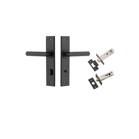 Door TRA12868KPRIV60 Lever Osaka Chamfered Privacy Matt Black Ctc85mm Kit