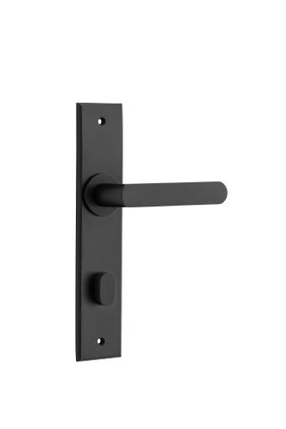 Door TRA12868P85 Lever Osaka Chamfered Privacy Pair Matt Black Ctc85mm