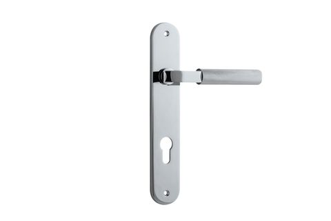 Iver TRA11768E85 Door Lever Brunswick Oval Euro Polished Chrome Ctc85mm