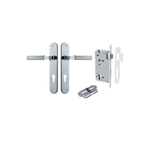 Door TRA11768KENTR60KK Lever Brunswick Oval Euro Pair Polished Chrome Ctc85mm