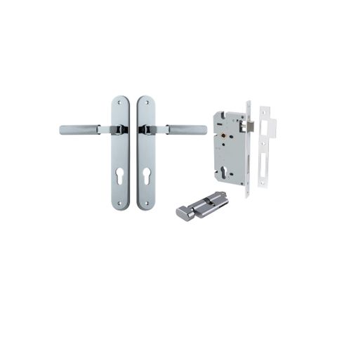 Door TRA11768KENTR60KT Lever Brunswick Oval Euro Pair Polished Chrome Ctc85mm