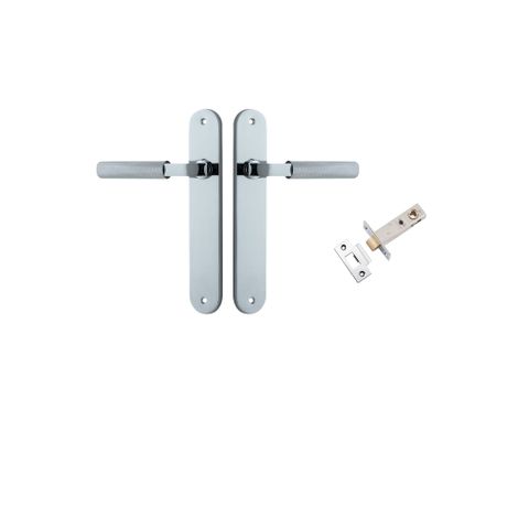 Door TRA11768KPASS60 Lever Brunswick Knurled Oval Polished Chrome L120xp57mm