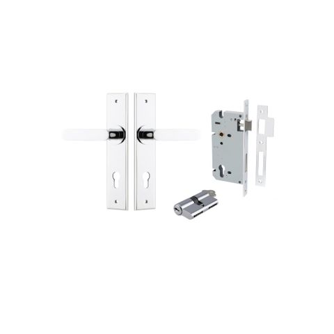 Door TRA11784KENTR60KK Lever Bronte Chamfered Euro Pair Polished Chrome CTC85