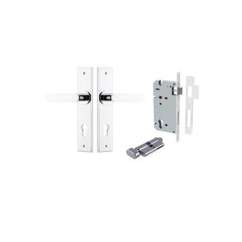 Door TRA11784KENTR60KT Lever Bronte Chamfered Euro Pair Polished Chrome CTC85