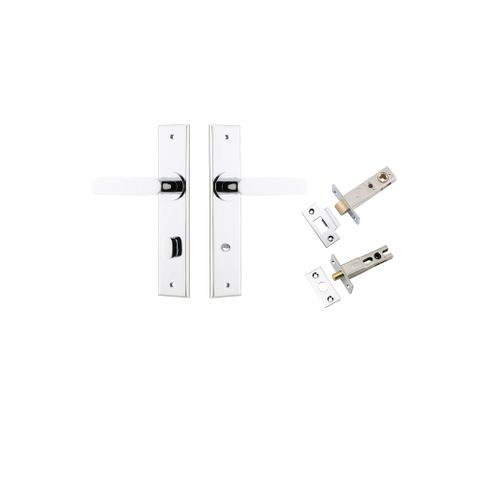 Door TRA11784KPRIV60 Lever Bronte Chamfered Privacy Polished Chrome Ctc85mm