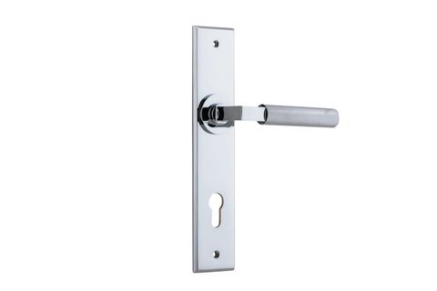 Door TRA11796E85 Lever Brunswick Chamfered Euro Polished Chrome Ctc85mm