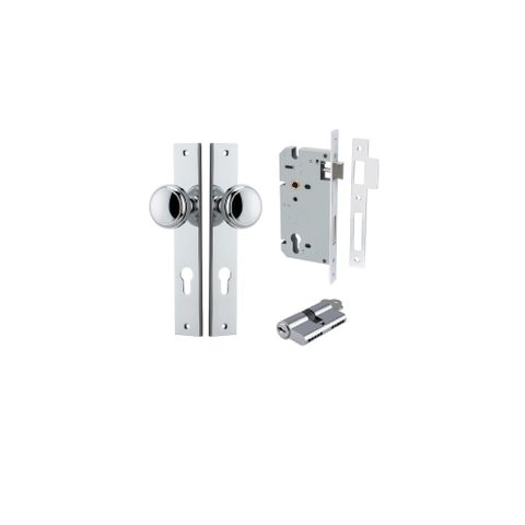 Dr TRA11820KENTR60KK Knob Pdgton Rectg Euro Pol Chr H240XW38XP68 Ent Kit