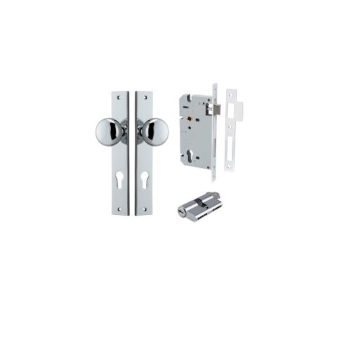 Dr TRA11822KENTR60KK Knob Cmbrg Rectg Euro Pol Chr H240XW38XP67 Ent Kit
