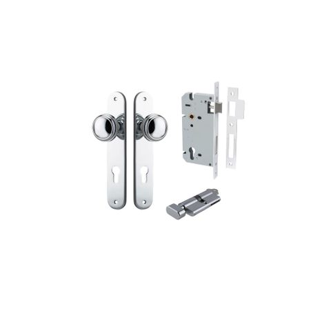 Dr TRA11832KENTR60KT Knob Pdgton Ovl Euro Polished Chrome H240XW40XP68 Ent Kit
