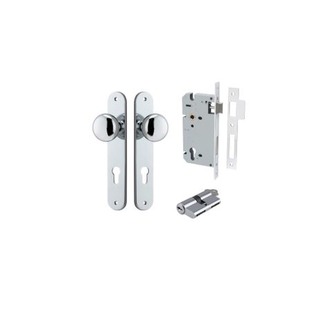 Dr TRA11834KENTR60KK Knob Cmbrg Ovl Euro Polished Chrome H240XW40XP67 Entr Kit