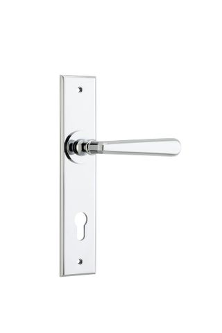 Door TRA11880E85 Lever Copenhagen Chamfered Euro Pair Polished Chrome