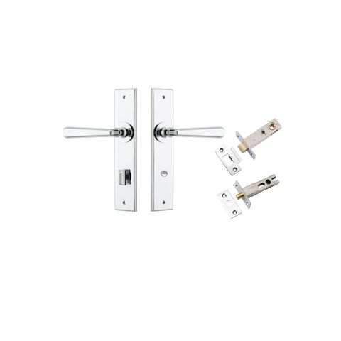 Door TRA11880KPRIV60 Lever Copenhagen Chamfered Privacy Polished Chrome Kit