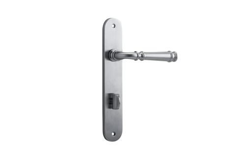 Door TRA12230P85 Lever Verona Oval Privacy BC Ctc85mm H240xw40xp59mm