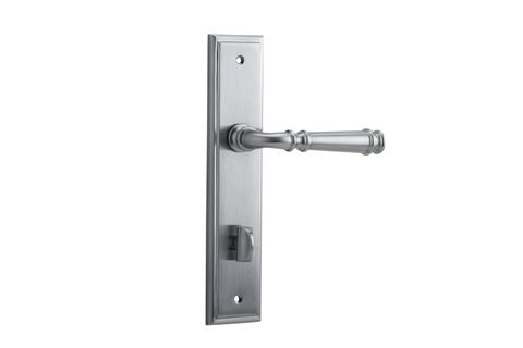 Door TRA12242P85 Lever Verona Stepped Privacy BC Ctc85mm H240xw50xp59mm