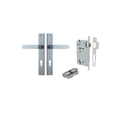Door TRA12248KENTR60KK Lever Bronte Rectangular Euro Pair Brushed Chrome CTC85