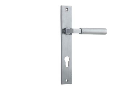 Door TRA12250E85 Lever Berlin Rectangular Euro Brushed Chrome Ctc85mm
