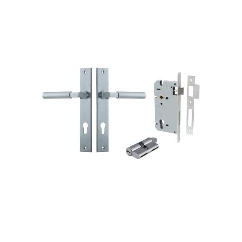 Door TRA12250KENTR60KK Lever Berlin Rectangular Euro Pair Brushed Chrome CTC85