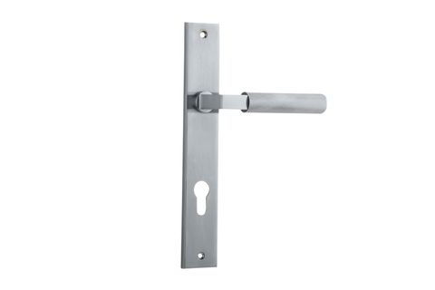 Door TRA12252E85 Lever Brunswick Rectangular Euro Brushed Chrome Ctc85mm