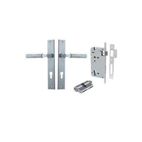 Door TRA12252KENTR60KK Lever Brunswick Rectangular Euro Pair Brushed Chrome