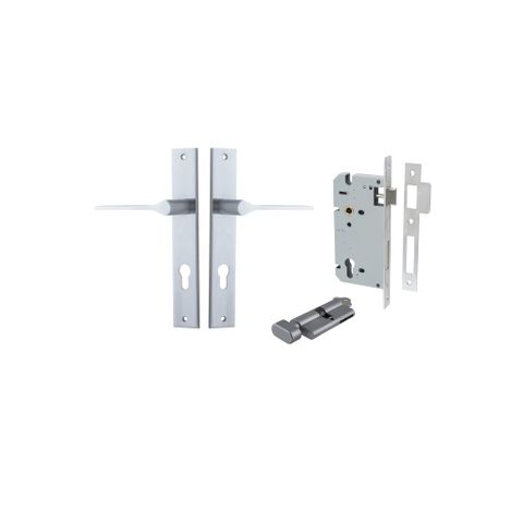 Door TRA12254KENTR60KT Lever Como Rectangular Euro Pair Brushed Chrome Ctc85mm