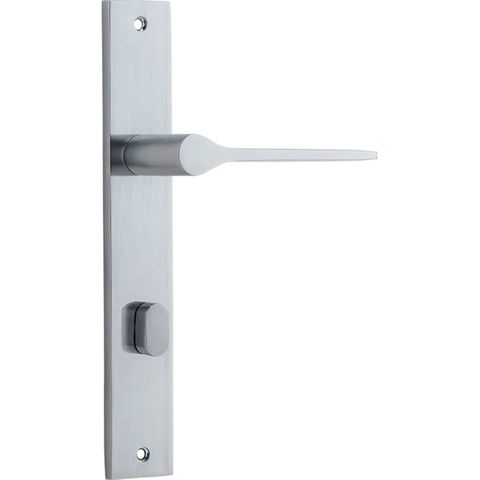 Door TRA12254P85 Lever Como Rectangular Privacy Brushed Chrome Ctc85mm