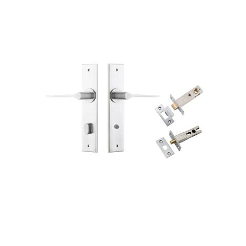 Door TRA12258KPRIV60 Lever Como Chamfered Privacy Brushed Chrome Ctc85mm Kit