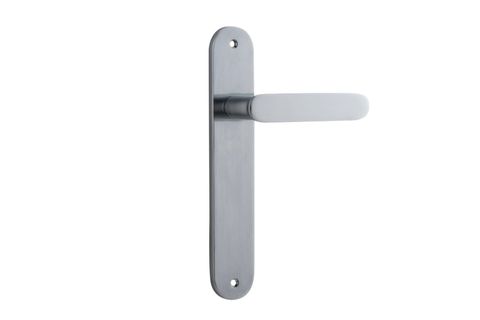 Door TRA12264 Lever Bronte Oval Latch Brushed Chrome H237xw40xp56mm