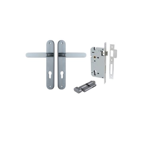 Door TRA12264KENTR60KT Lever Bronte Oval Euro Pair Brushed Chrome Ctc85mm