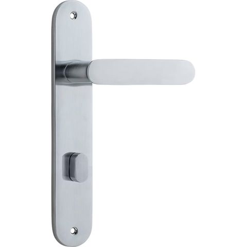 Door TRA12264P85 Lever Bronte Oval Privacy Brushed Chrome Ctc85mm