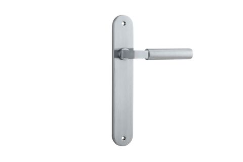 Door TRA12266 Lever Berlin Oval Latch Brushed Chrome H237xw40xp57mm