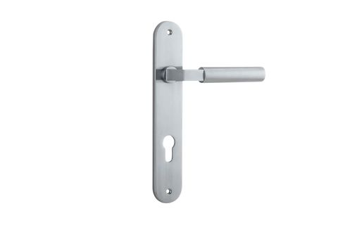 Iver TRA12266E85 Door Lever Berlin Oval Euro Brushed Chrome Ctc85mm
