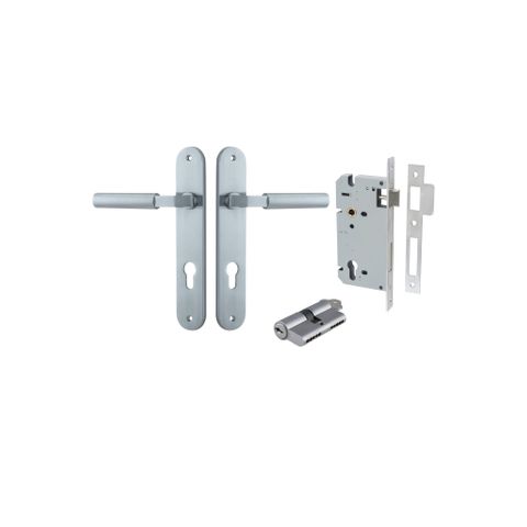 Door TRA12266KENTR60KK Lever Berlin Oval Euro Pair Brushed Chrome Ctc85mm