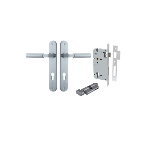 Door TRA12266KENTR60KT Lever Berlin Oval Euro Pair Brushed Chrome Ctc85mm